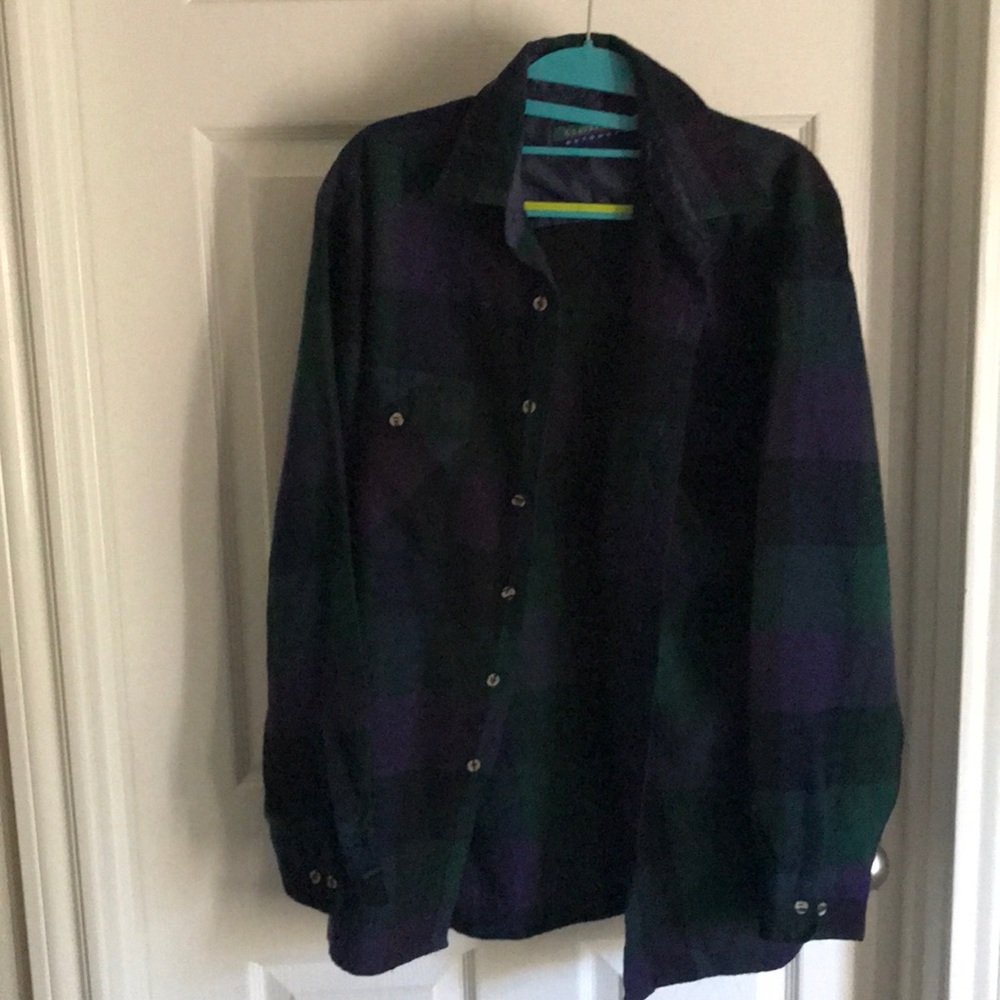 Block green and purple shirt